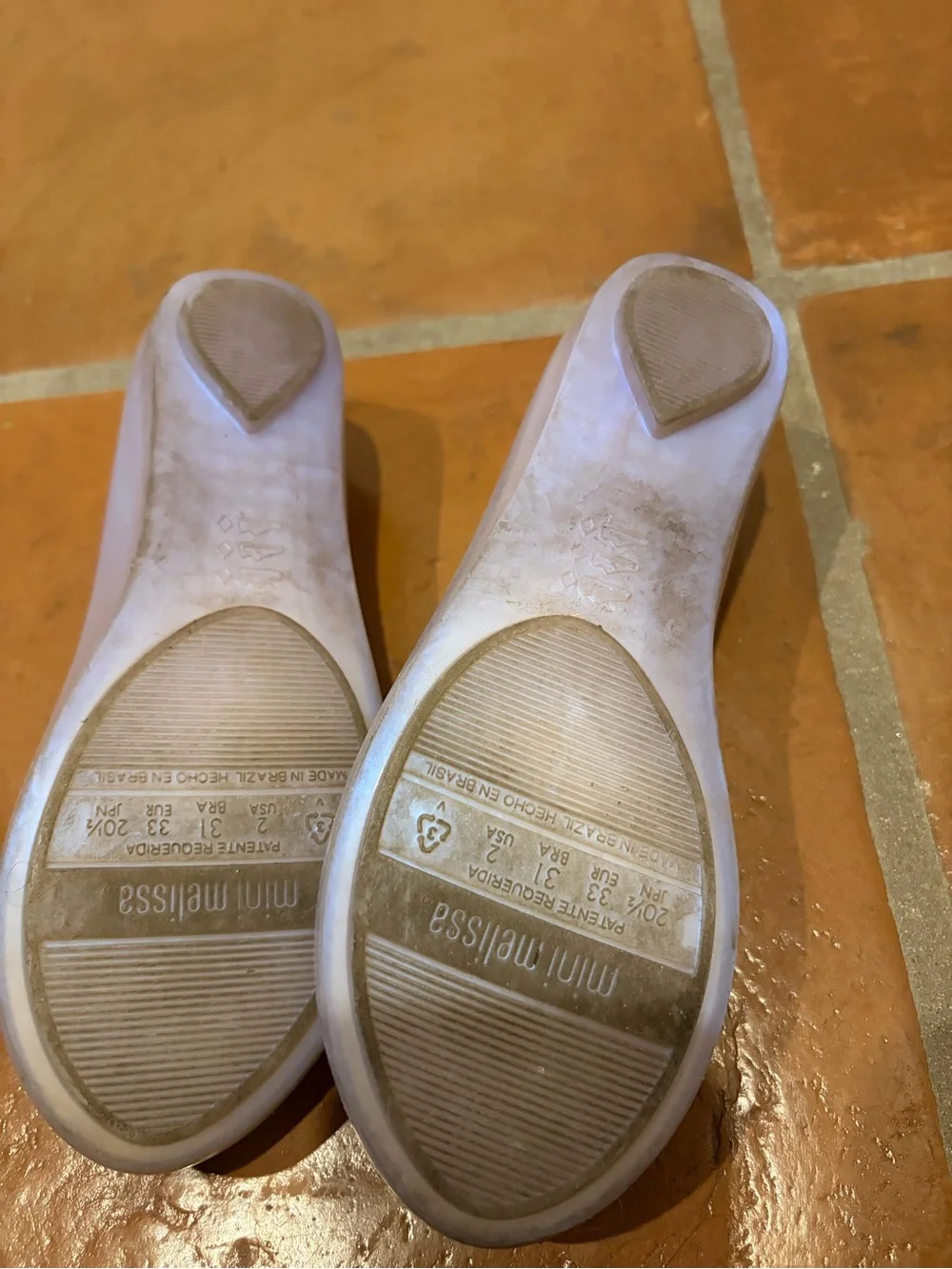 Mini Melissa x Barbie Lilac Girls' Jelly Ballet Flats with Heart Accent Size 2